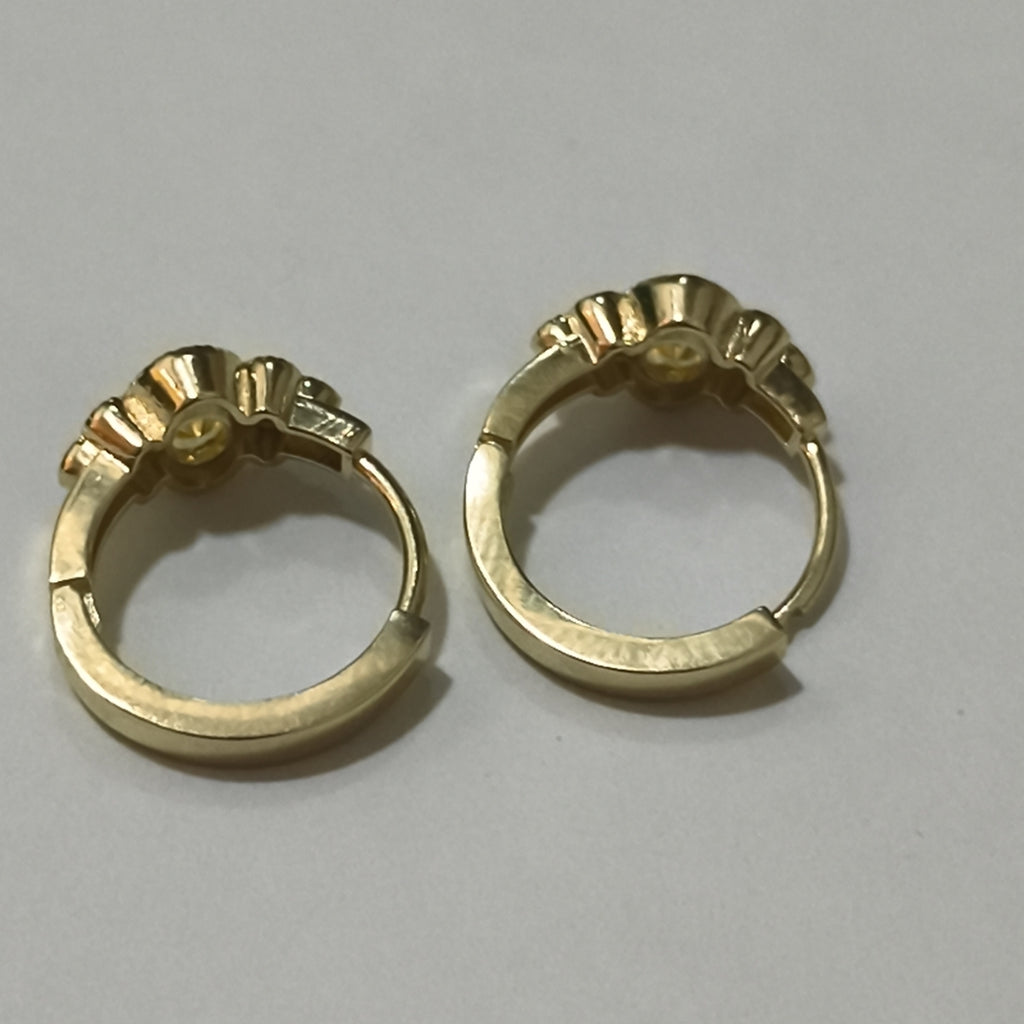 ARETES ARRACADAS CON CIRCONIAS Y PDRAS COL 14K 3.3 GR (NUEVO)