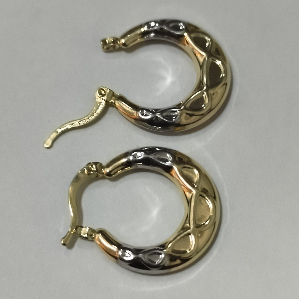 ARETES ARRACADAS COMBINADAS CON INFINITO 14K 2.2 GR (NUEVO)