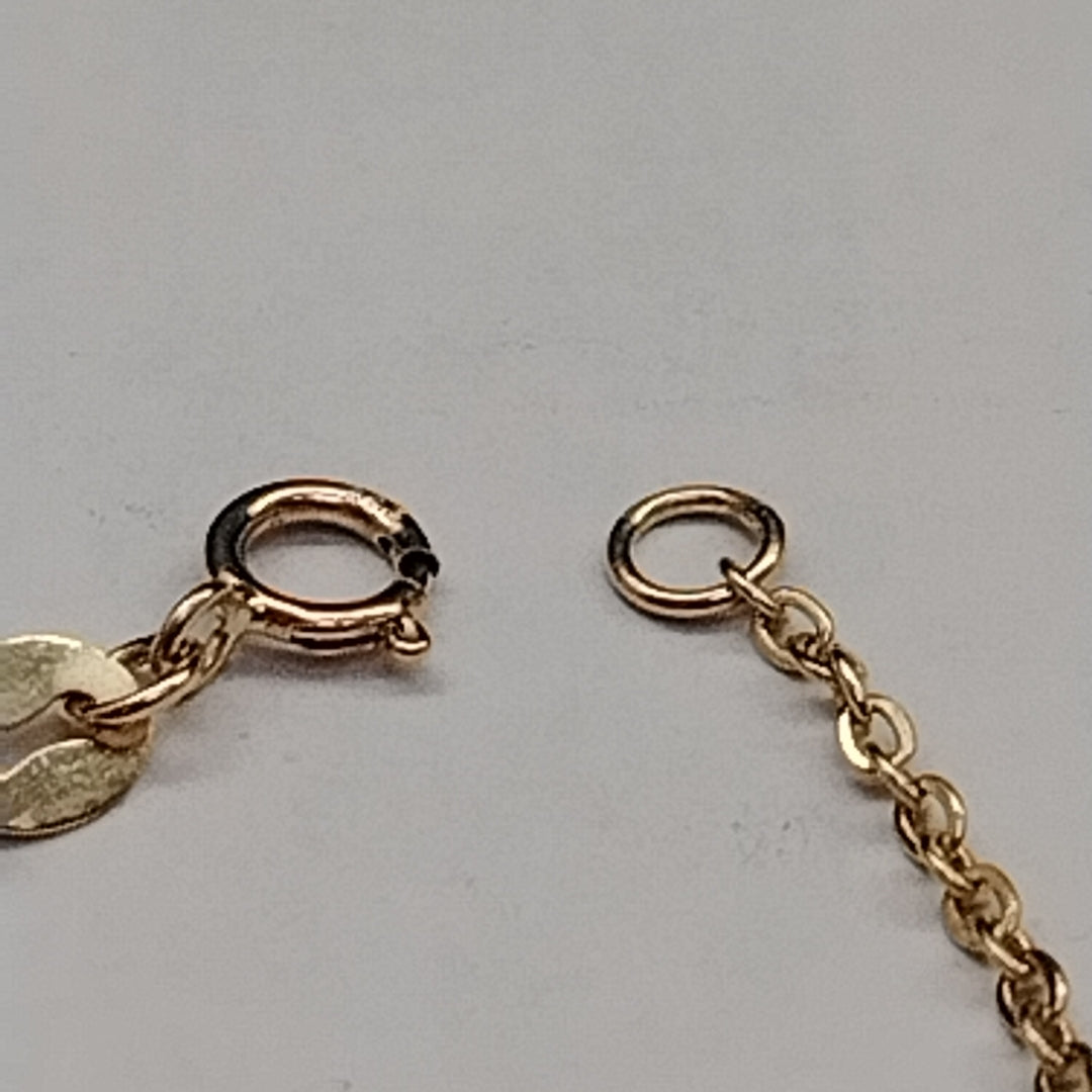 PULSERA TEJIDO ESPECIAL CORAZONES CON CIRCONIAS 14K 18 CM 2.4 GR (NUEVO)
