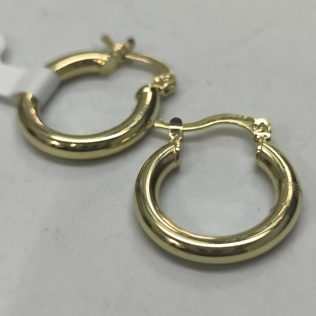 ARETES TEJIDO ARRACADAS LISAS 14K 1.7 GR (NUEVO)