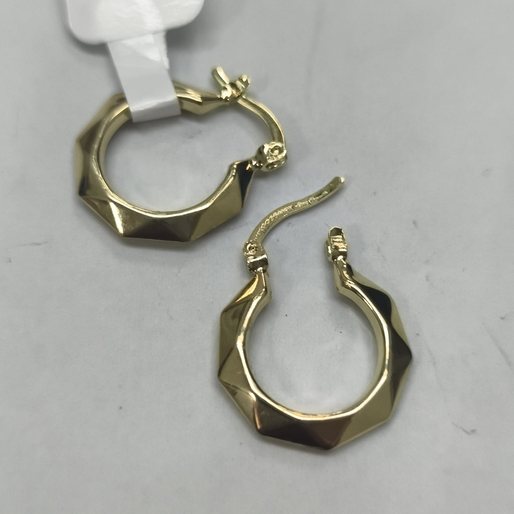 ARETES TEJIDO ARRACADAS FACETADAS 14K 1.7 GR (NUEVO)