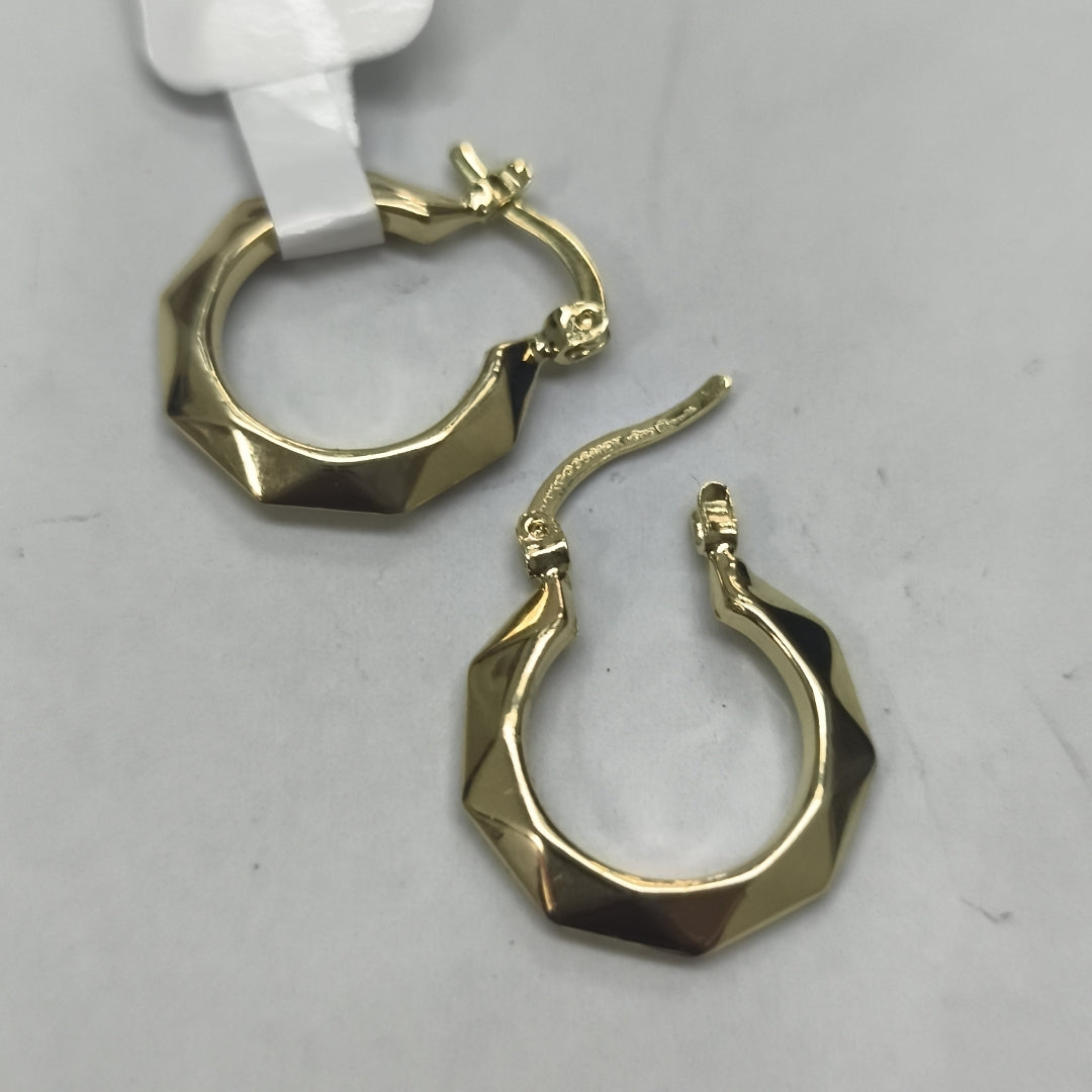 ARETES TEJIDO ARRACADAS FACETADAS 14K 1.7 GR (NUEVO)