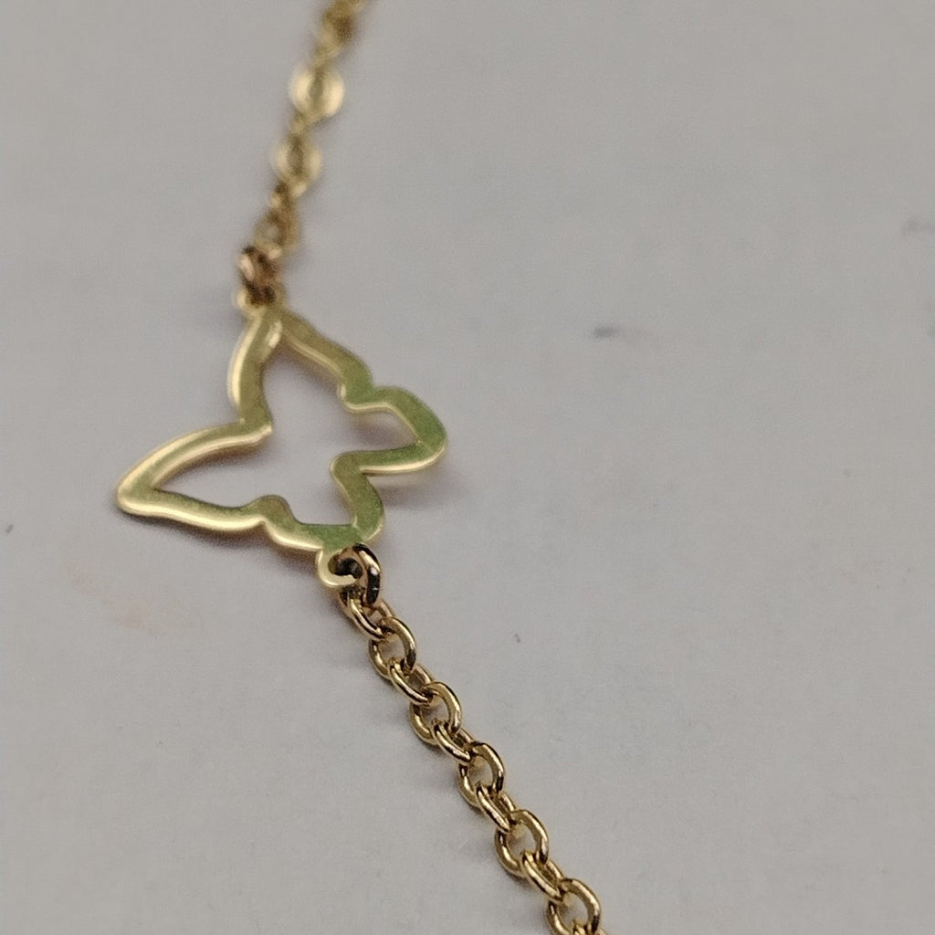 PULSERA ESPECIAL C MARIPOSAS 14K 18 CM 1.7 GR (NUEVO)