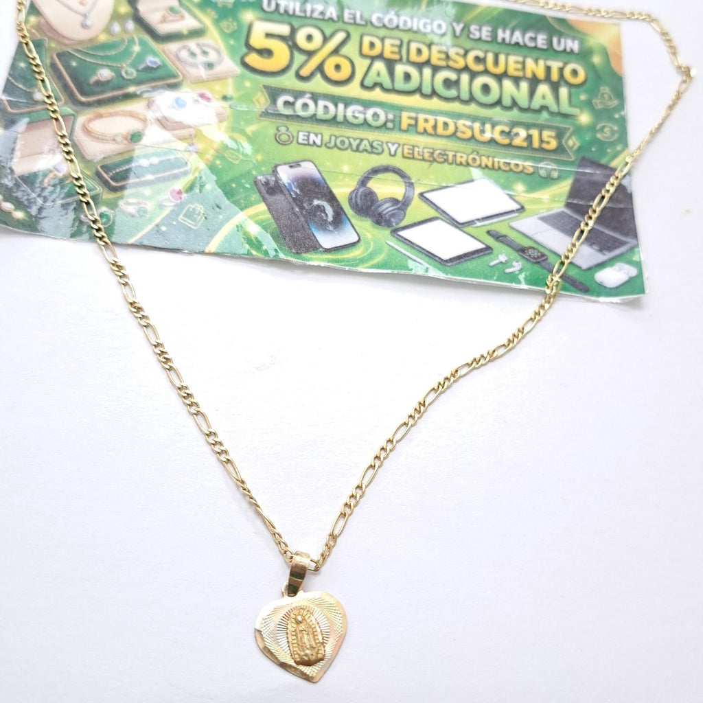 CADENA, MEDALLA RELIGIOSA ORO 10 K 1.9 GRMS (SEMINUEVO)