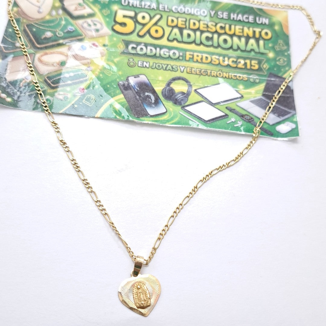 CADENA, MEDALLA RELIGIOSA ORO 10 K 1.9 GRMS (SEMINUEVO)
