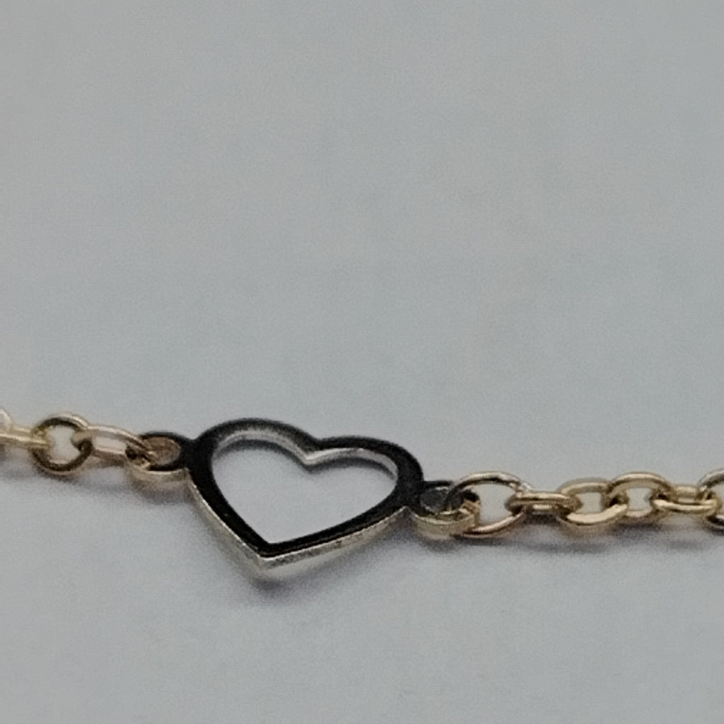PULSERA ESPECIAL CON CORAZONES 10K 18 CM 1.2 GR (NUEVO)