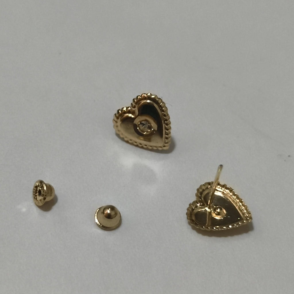 BROQUELES BROQUEL FIG CORAZON C CIRCONIA 14K 0.2614 GR (NUEVO)