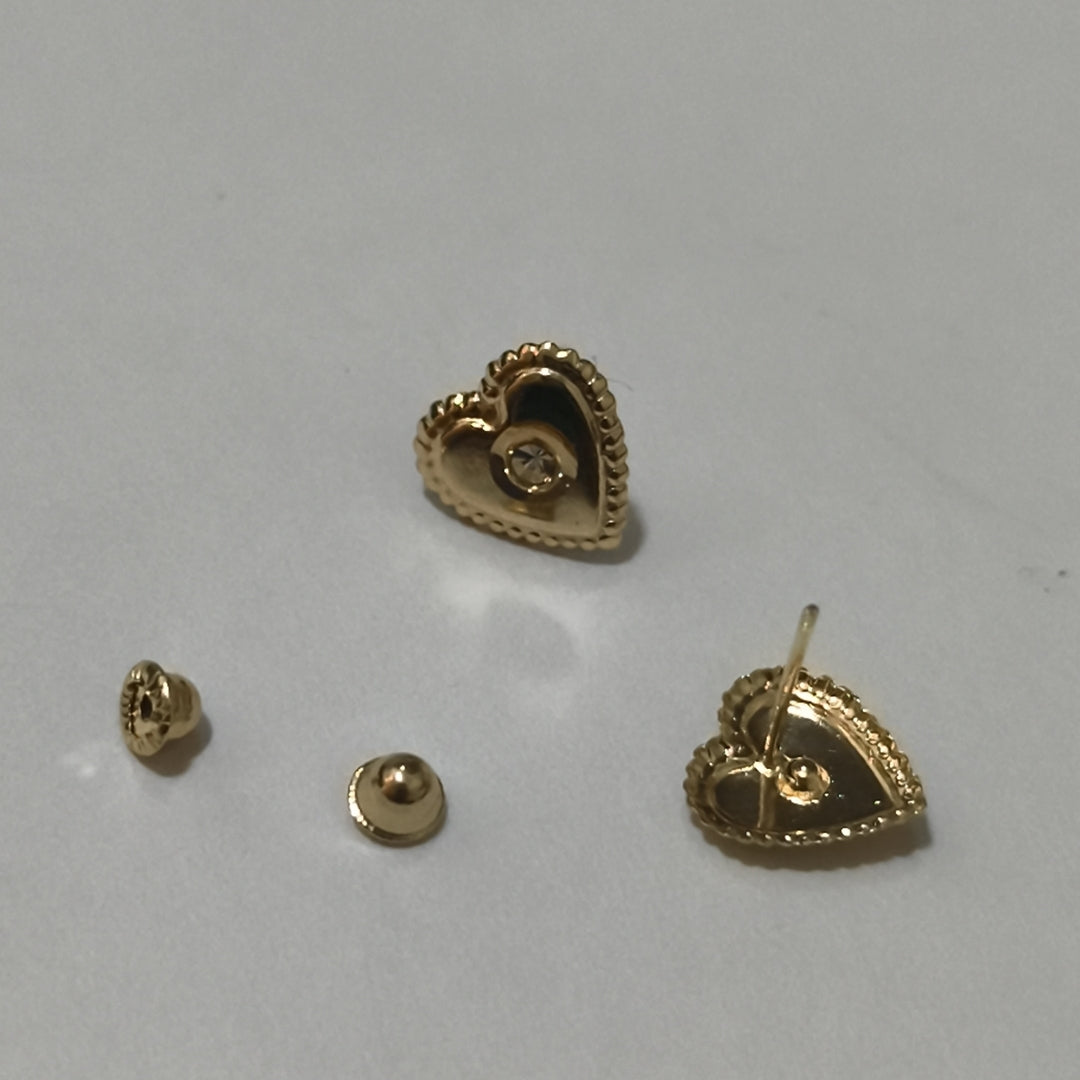 BROQUELES BROQUEL FIG CORAZON C CIRCONIA 14K 0.2614 GR (NUEVO)