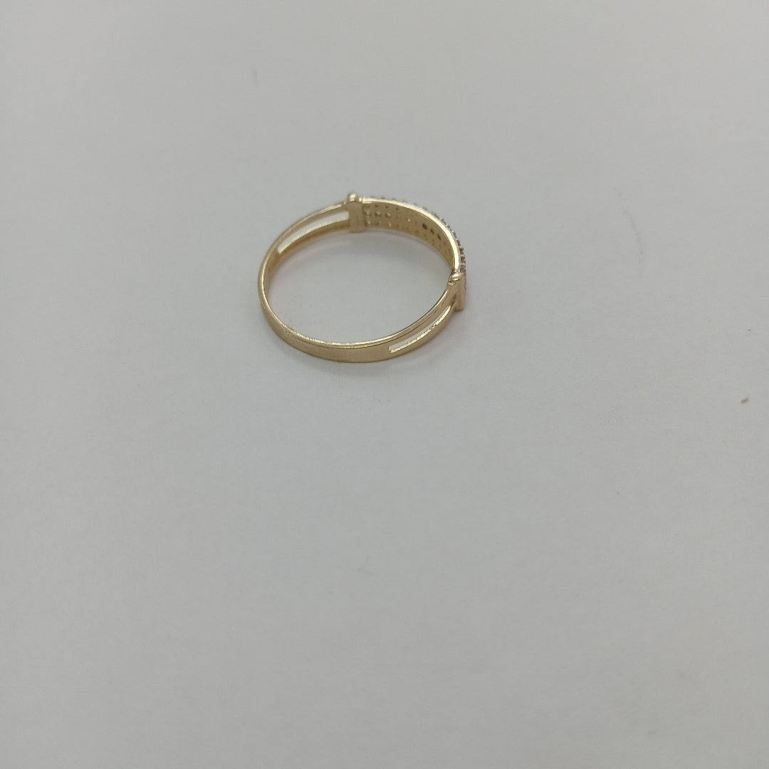 ANILLO ANILLITO C CIRCONIAS 14K 9 TALLA 1.5 GR (NUEVO)
