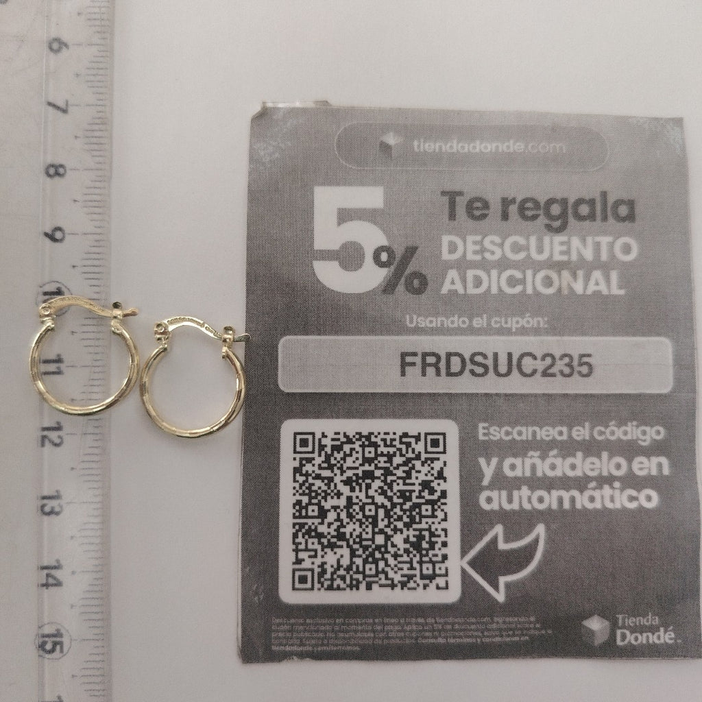 ARETES ARRACADAS ESTRIADAS 14K 1.4 GR (NUEVO)