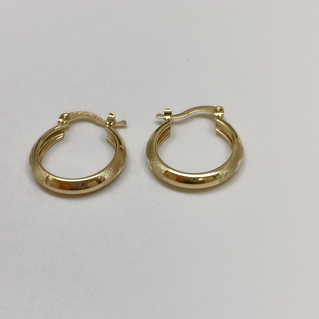 ARETES TEJIDO ARRACADA SATINADA 14K 2.6 GR (NUEVO)