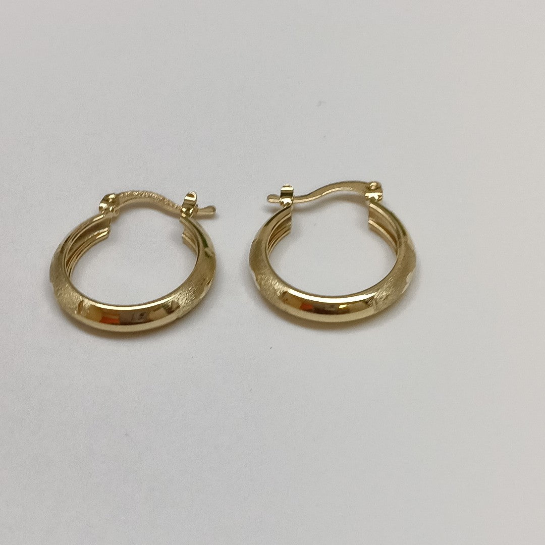 ARETES TEJIDO ARRACADA SATINADA 14K 2.6 GR (NUEVO)