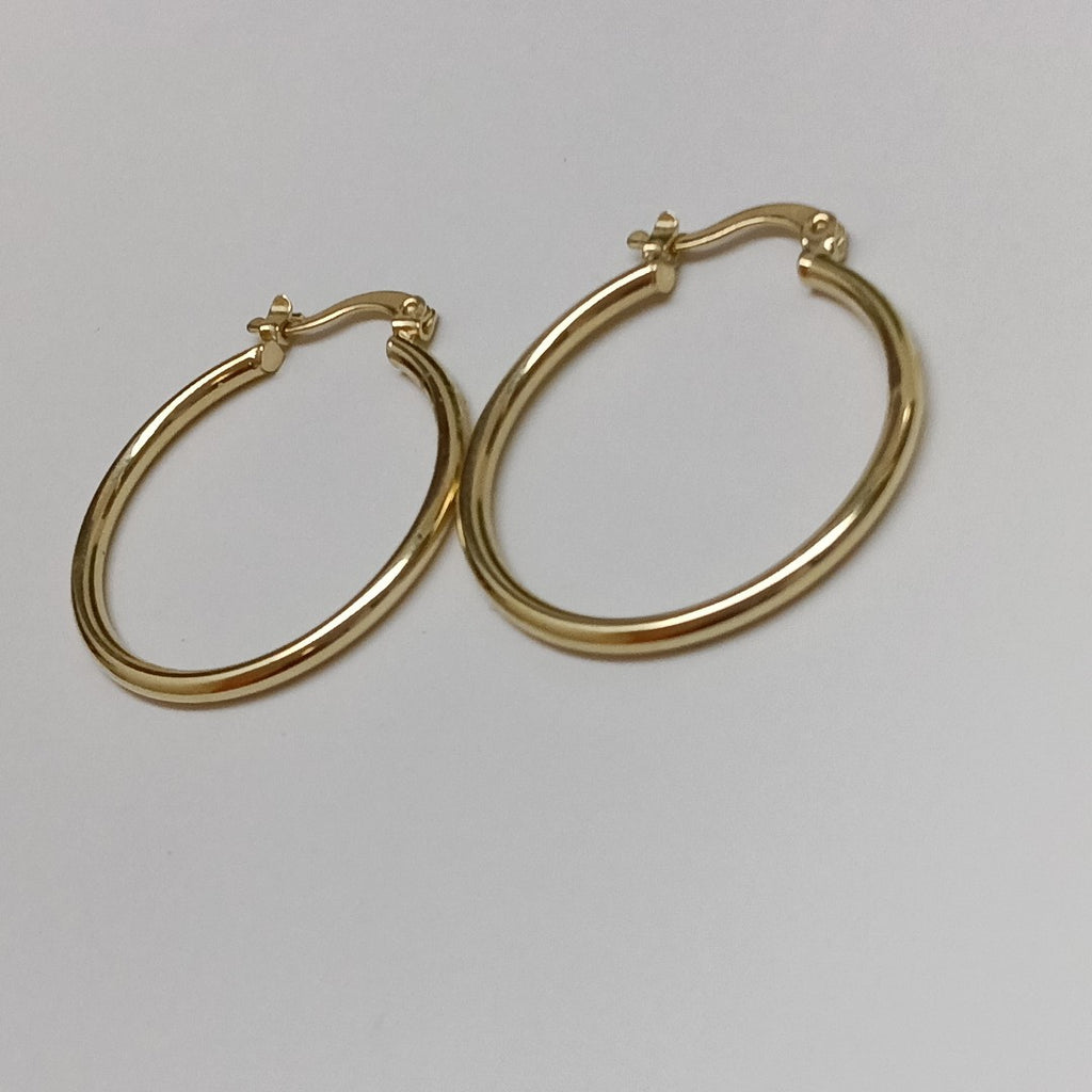 ARETES TEJIDO ARRACADAS LISAS 14K 1.5 GR (NUEVO)
