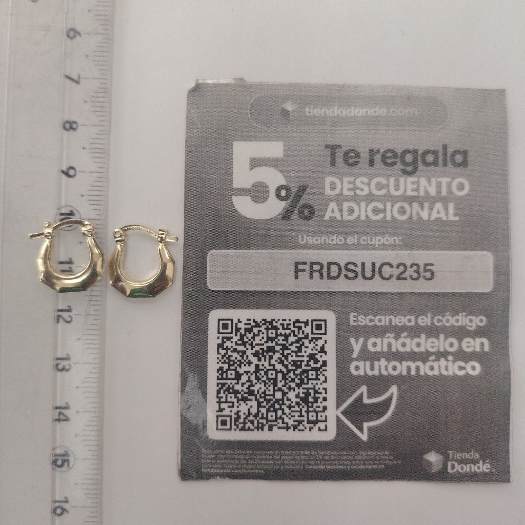ARETES TEJIDO ARRACADA FACETADA 14K 1.3 GR (NUEVO)