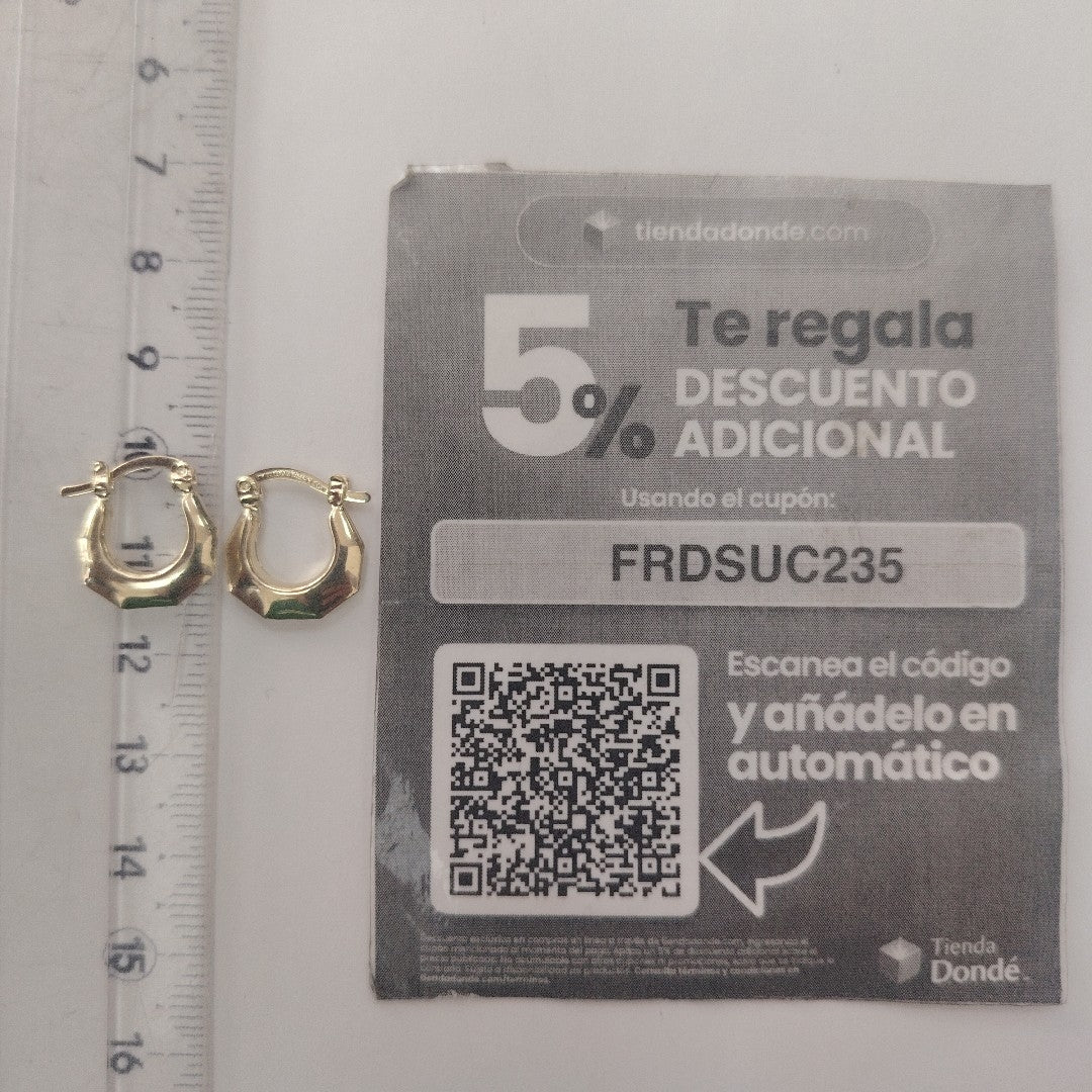 ARETES TEJIDO ARRACADA FACETADA 14K 1.3 GR (NUEVO)