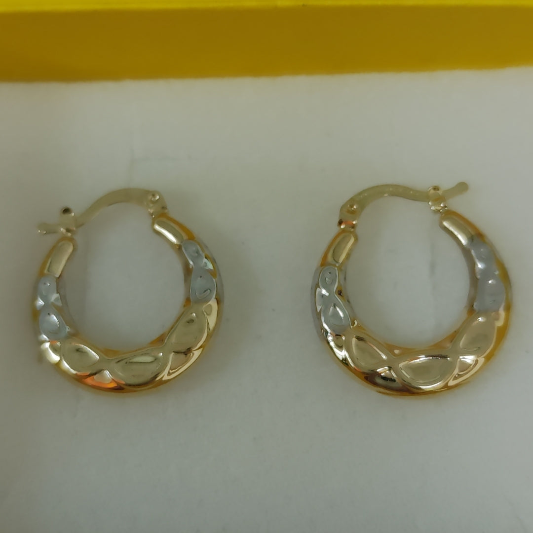 ARETES ARRACADAS COMBINADAS CON INFINITO 14K 2.1 GR (NUEVO)