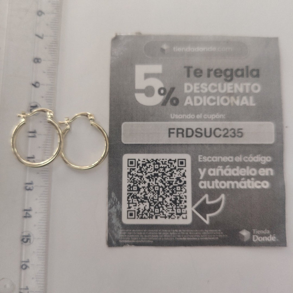 ARETES TEJIDO ARRACADAS LISAS 14K 1.1 GR (NUEVO)