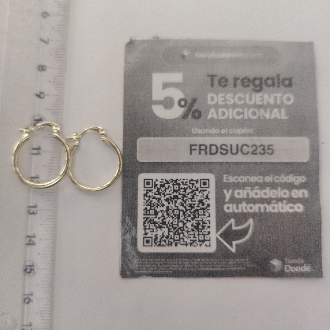 ARETES TEJIDO ARRACADAS LISAS 14K 1.1 GR (NUEVO)