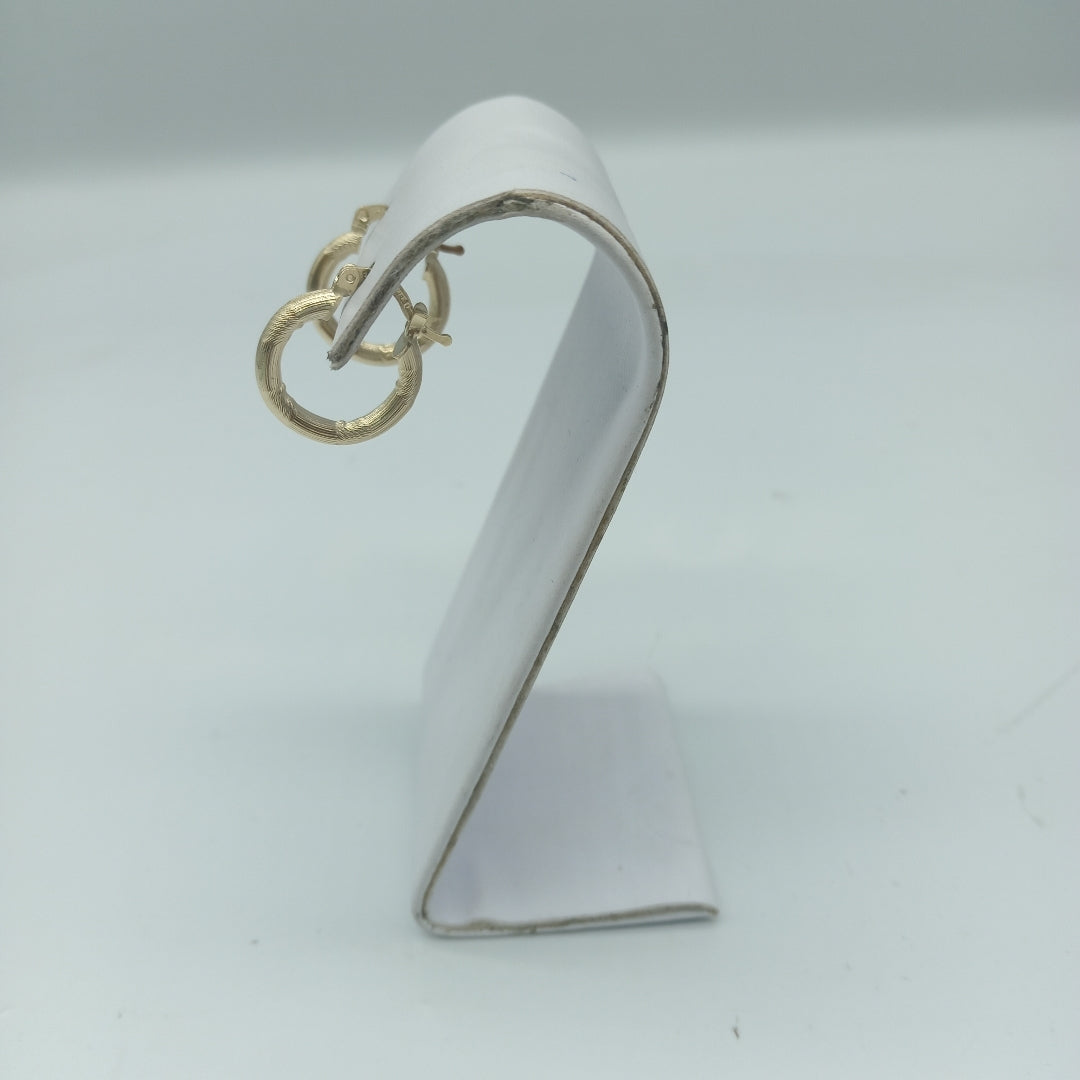ARETES TEJIDO ARRACADAS CON DISEÑO 14K 2.7 GR (NUEVO)