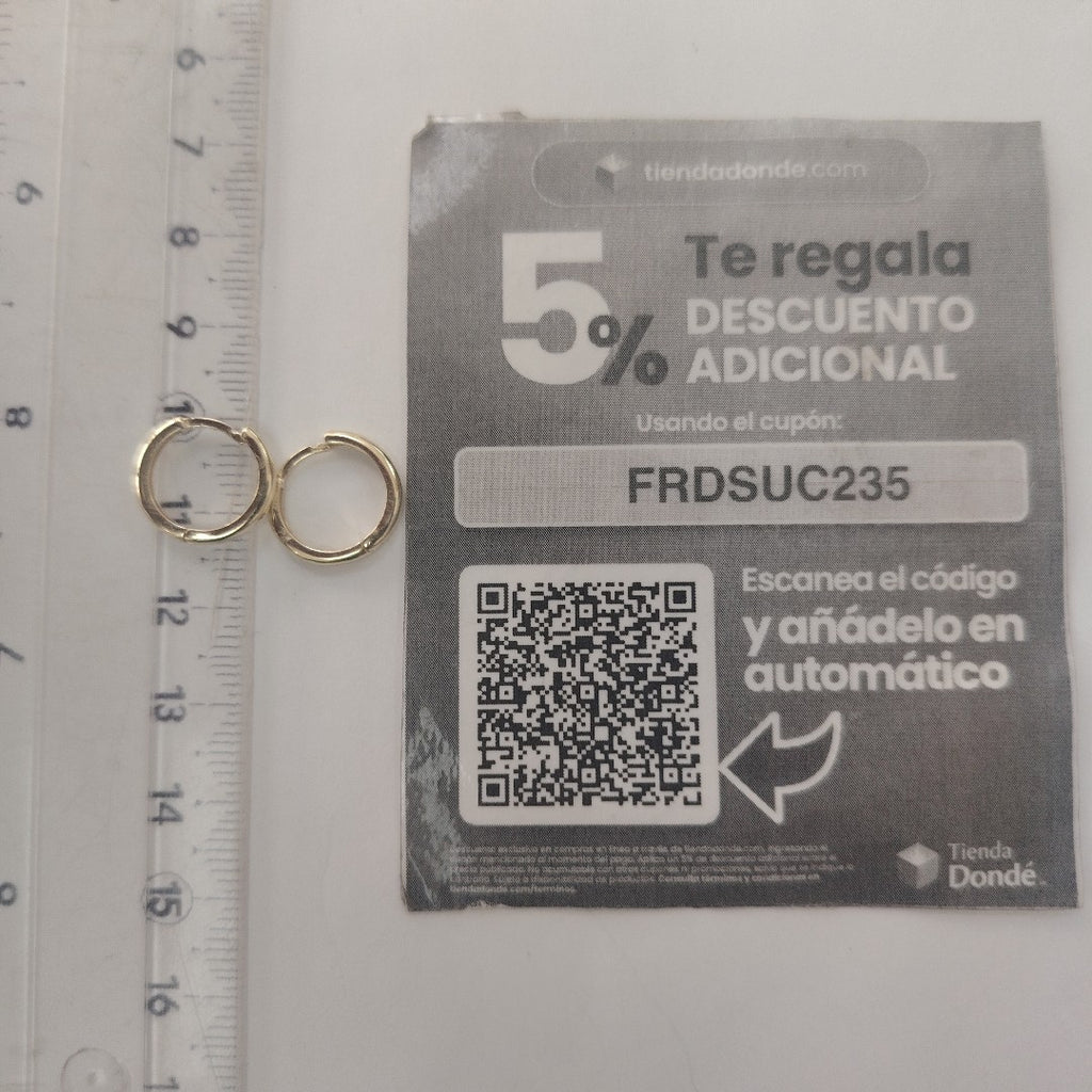 ARETES HUGGIES LISAS 14K 1.6 GR (NUEVO)
