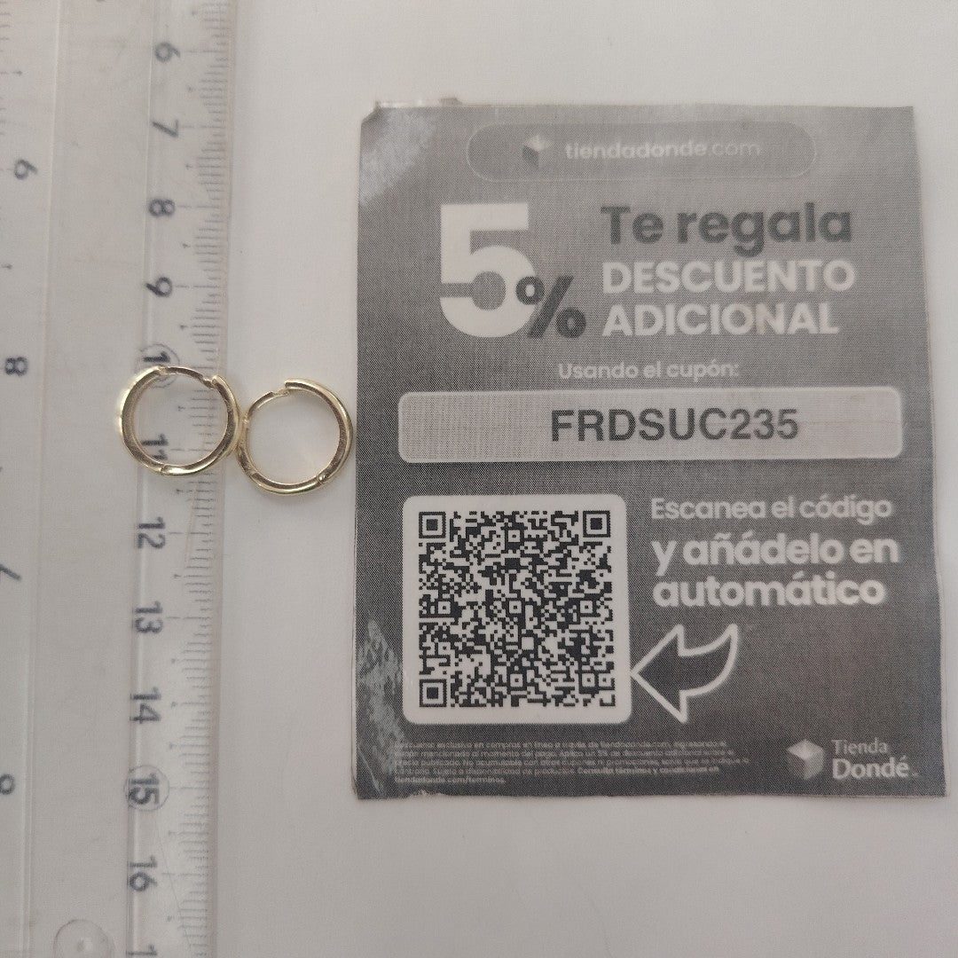 ARETES HUGGIES LISAS 14K 1.6 GR (NUEVO)