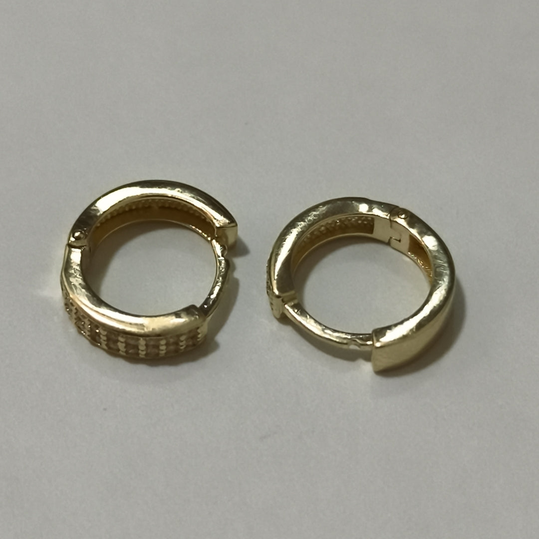ARETES HUGGIES C CIRCONIA 14K 2.2 GR (NUEVO)