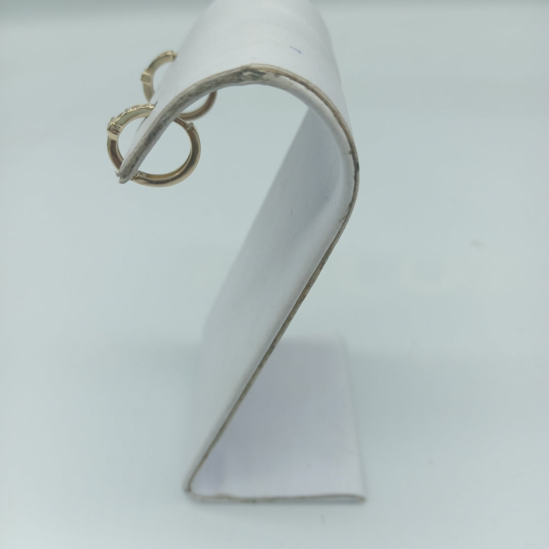 ARETES HUGGIES C CIRCONIA 14K 1.8 GR (NUEVO)