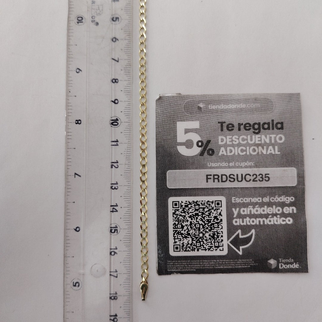 PULSERA TEJIDO BARBADA 14K 18 CM 3.4 GR (NUEVO)