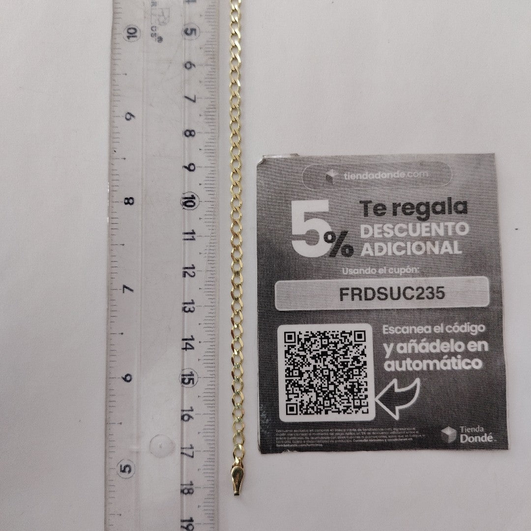PULSERA TEJIDO BARBADA 14K 18 CM 3.4 GR (NUEVO)