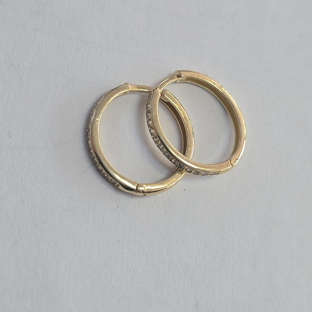 ARETES ARRACADAS C CIRCONIAS 14K 2 GR (NUEVO)