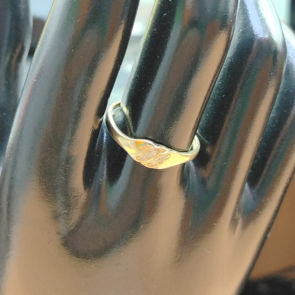 ANILLO ANILLITO C CIRCONIAS 14K 8.5 TALLA 1.2 GR (NUEVO)
