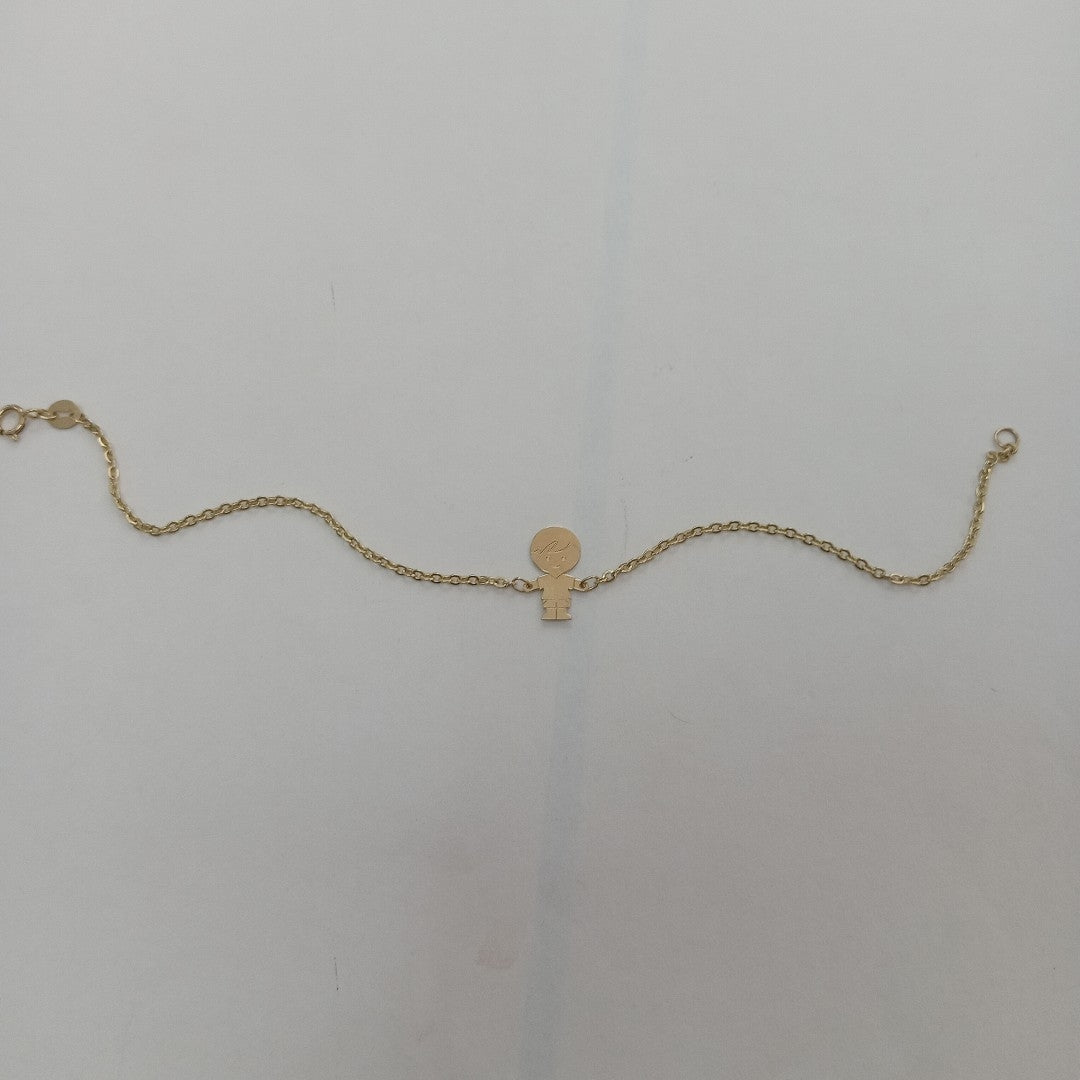 PULSERA TEJIDO ESPECIAL FIG NIÑO 14K 18 CM 1.4 GR (NUEVO)