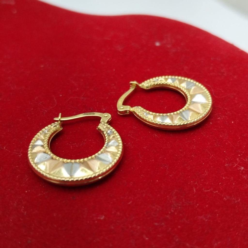 ARRACADAS PAR ORO, ORO COMBINADO 14 K 1.7 GRMS (SEMINUEVO)