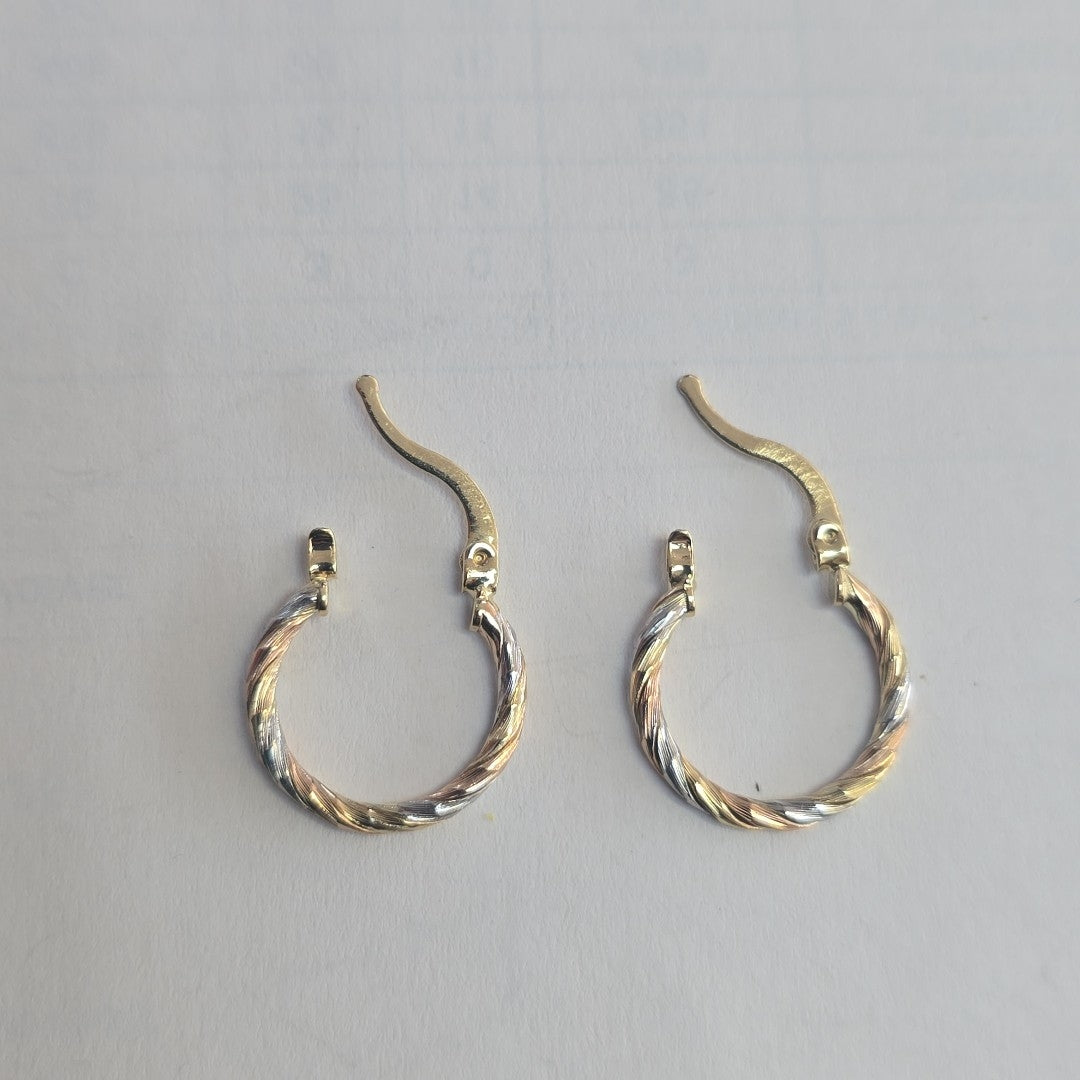 ARETES ARRACADAS COMBINADAS 14K 2 GR (NUEVO)