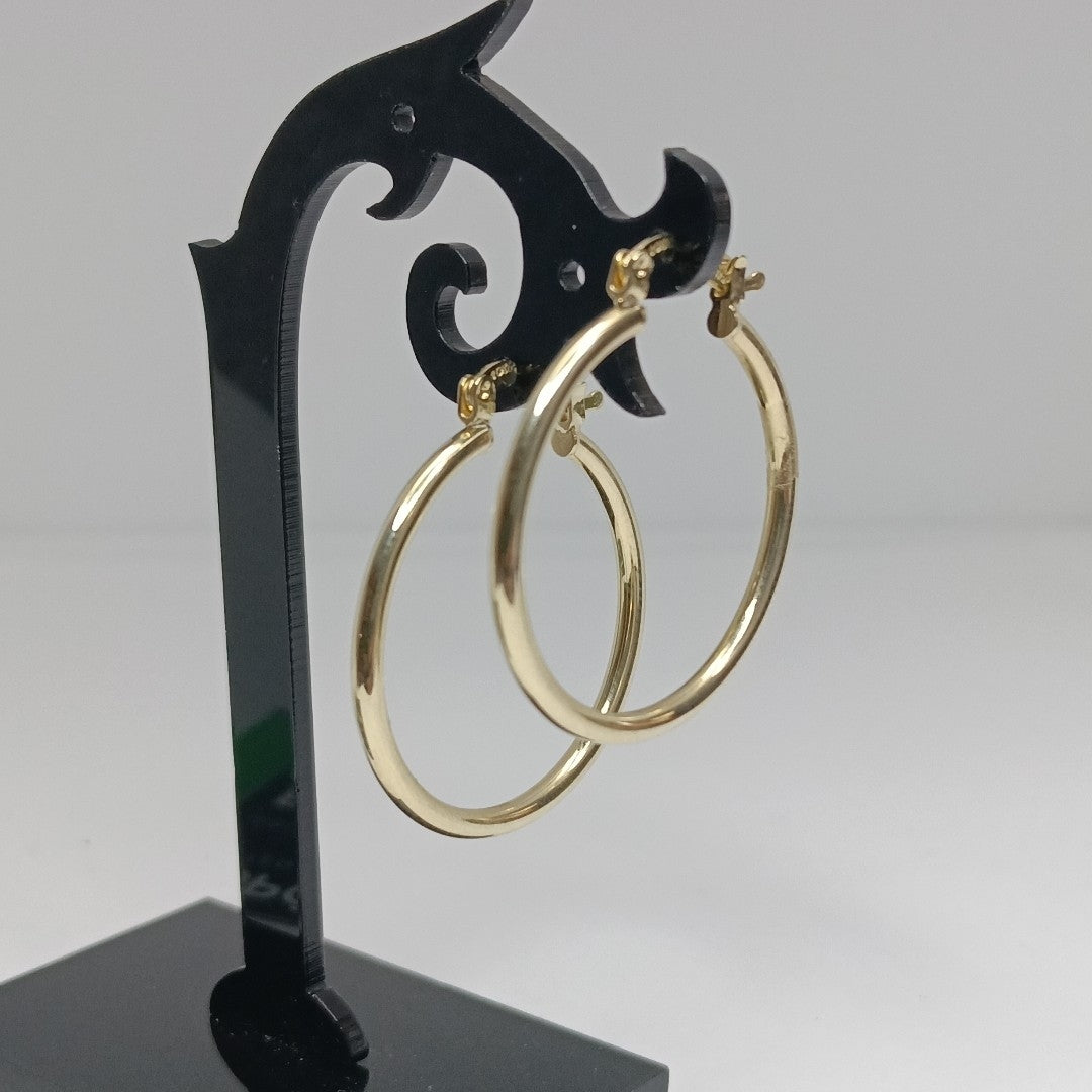 ARETES TEJIDO ARRACADAS LISAS 14K 1.5 GR (NUEVO)