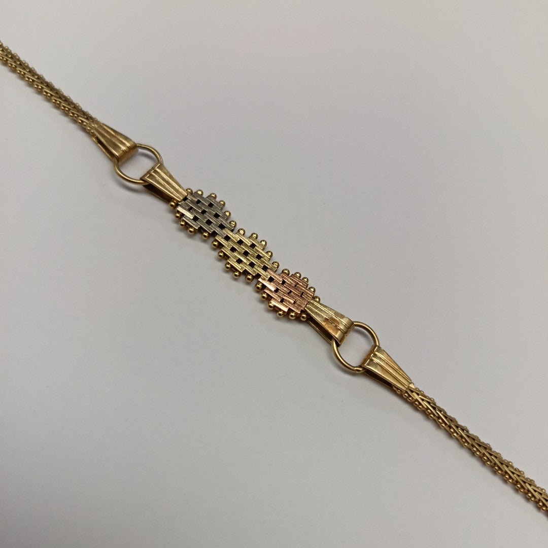 PULSERA ORO COMBINADO 14 K 7,40 GRMS (SEMINUEVO)