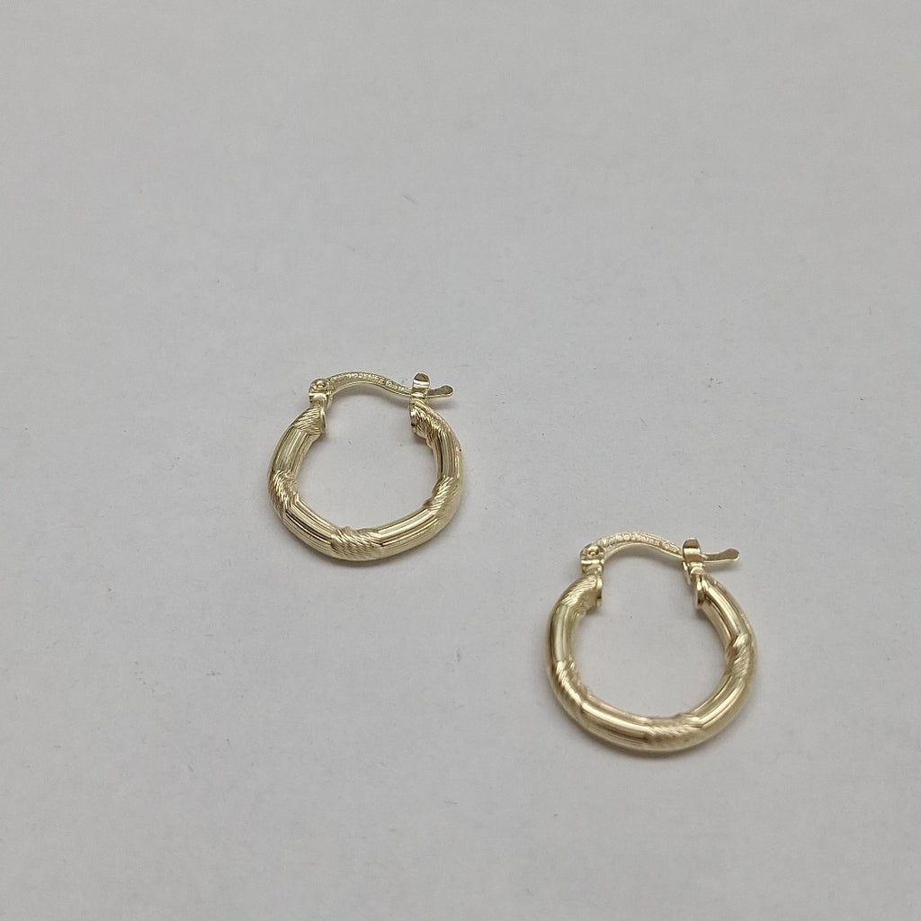 ARETES TEJIDO ARRACADAS CON DISEÑO 14K 2.7 GR (NUEVO)