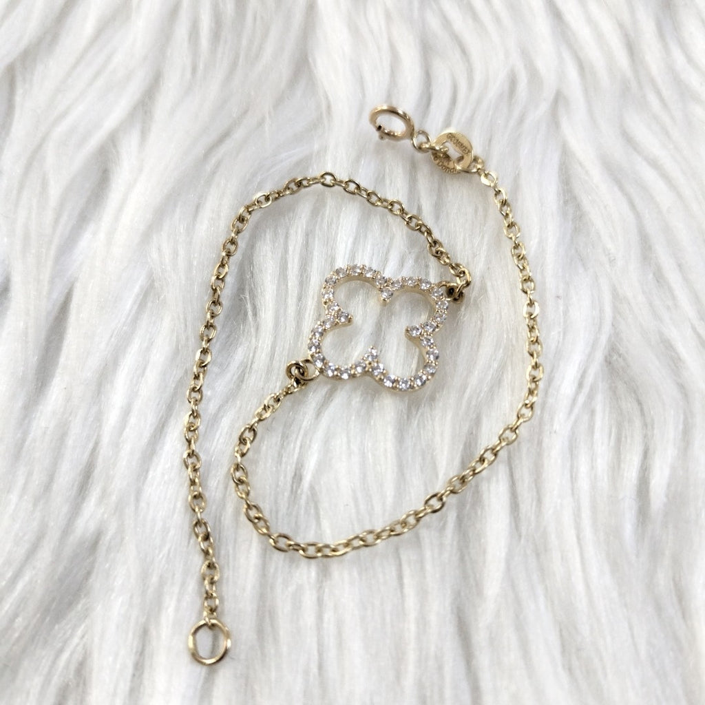 PULSERA TEJIDO ESPECIAL C CIRCONIAS 14K 18 CM 1.8 GR (NUEVO)