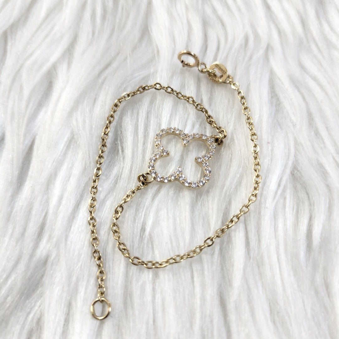 PULSERA TEJIDO ESPECIAL C CIRCONIAS 14K 18 CM 1.8 GR (NUEVO)