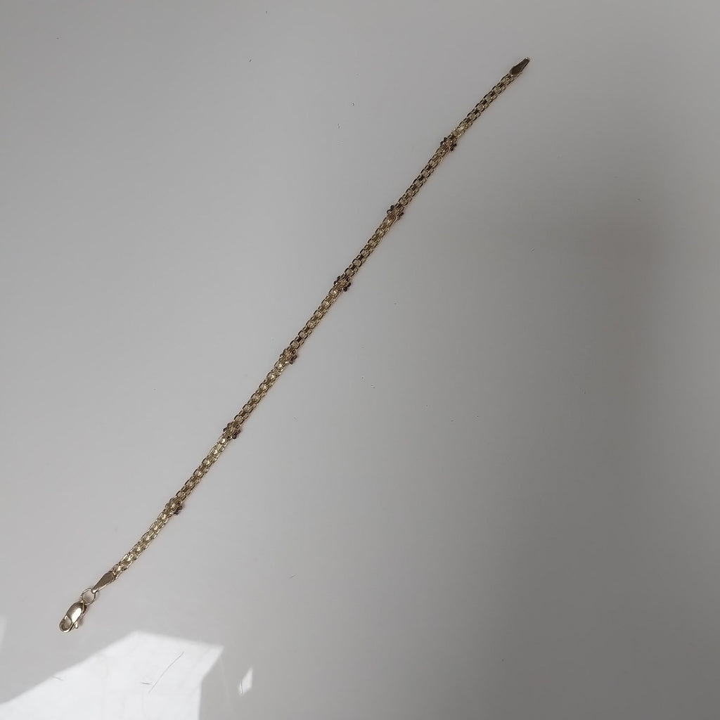 PULSERA ESPECIAL C FLORES 14K 18 CM 3 GR (NUEVO)