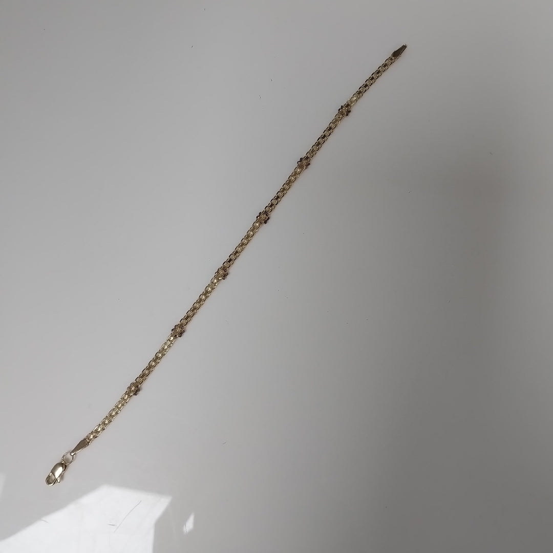 PULSERA ESPECIAL C FLORES 14K 18 CM 3 GR (NUEVO)