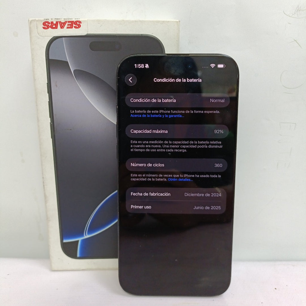 CELULAR APPLE IPHONE 16 PRO MAX A3295 (2024) 256 GB 8 GB RAM (SEMINUEVO)
