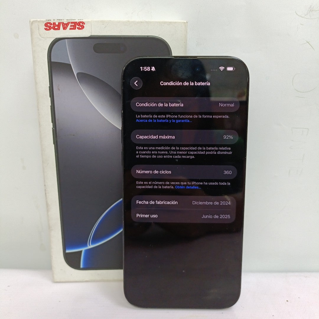 CELULAR APPLE IPHONE 16 PRO MAX A3295 (2024) 256 GB 8 GB RAM (SEMINUEVO)
