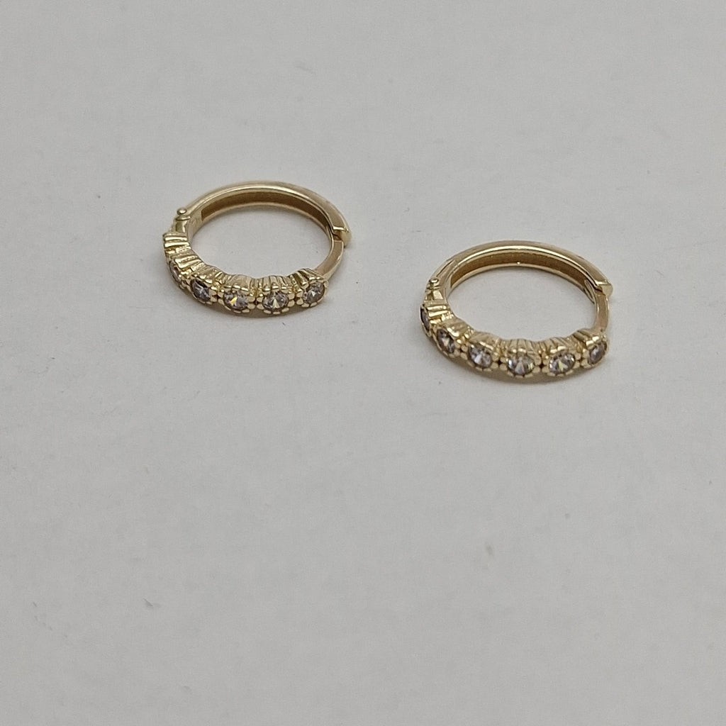 ARETES ARRACADA C CIRCONIAS 14K 2 GR (NUEVO)