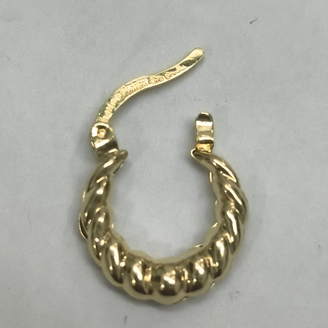 ARETES ARRACADAS TZL HUECAS 14K 1.5 GR (NUEVO)