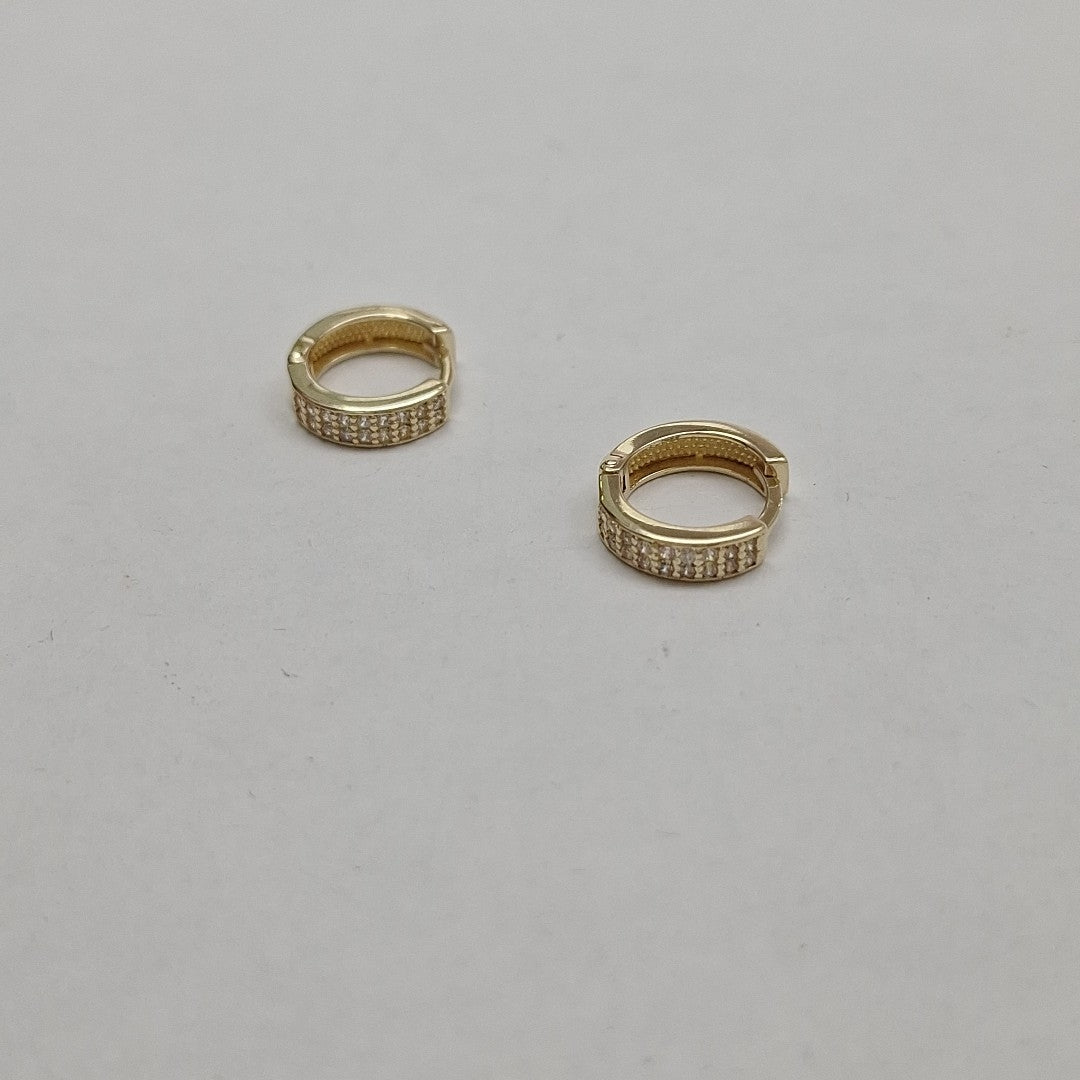 ARETES HUGGIES C CIRCONIA 14K 2.2 GR (NUEVO)
