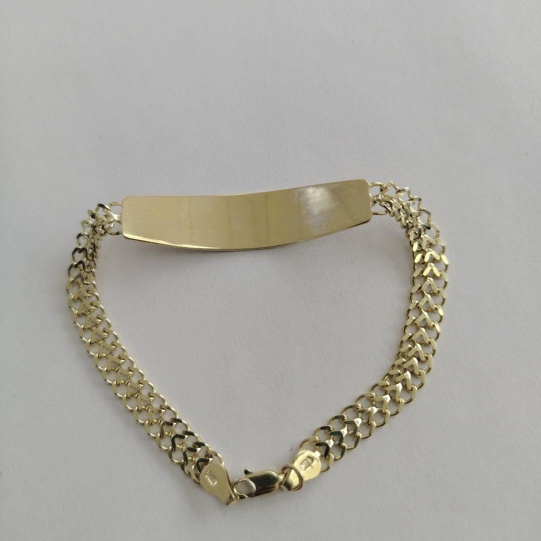 PULSERA TEJIDO ESCLAVA CHINO 14K 21 CM 10.3 GR (NUEVO)