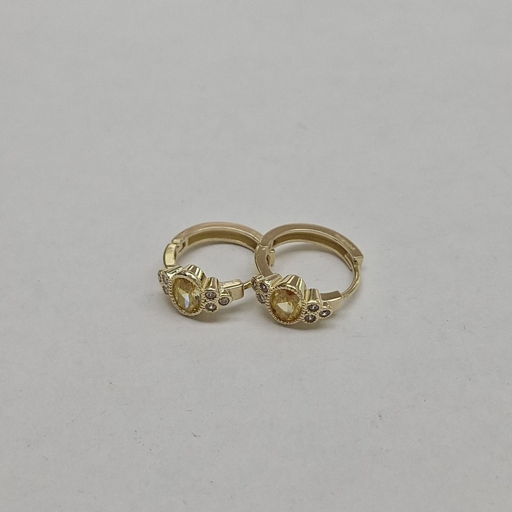 ARETES ARRACADAS CON CIRCONIAS Y PDRAS COL 14K 3.3 GR (NUEVO)