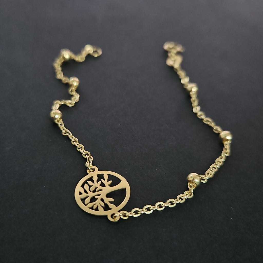 PULSERA TEJIDO ESPECIAL ARBOL 14K 18 CM 1.8 GR (NUEVO)