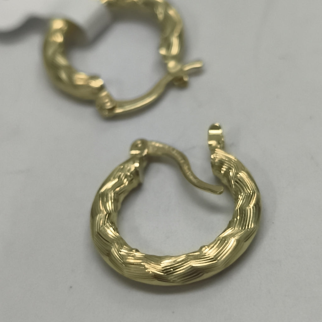 ARETES TEJIDO ARRACADAS ASTRIADAS 14K 2.1 GR (NUEVO)